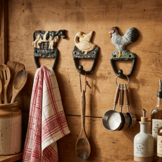 Percheros de Pared de Metal Estilo Vintage - Figuras de Granja (Vaca, Ganso, Gallo) 8 1000499798