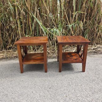 Mesas Auxiliares de Madera de Teka con Diseño en X 8 1000501612