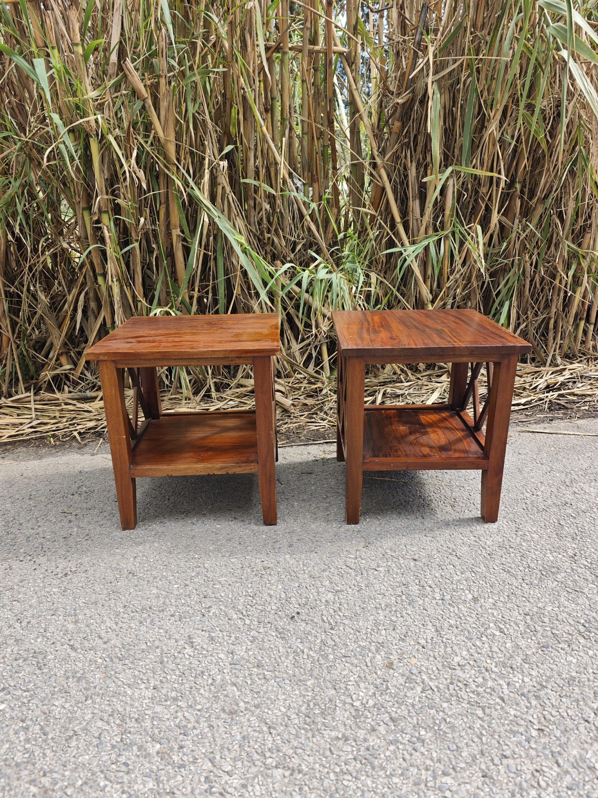 Mesas Auxiliares de Madera de Teka con Diseño en X 2 Mesas Auxiliares de Madera de Teka con Diseño en X - Imagen 2