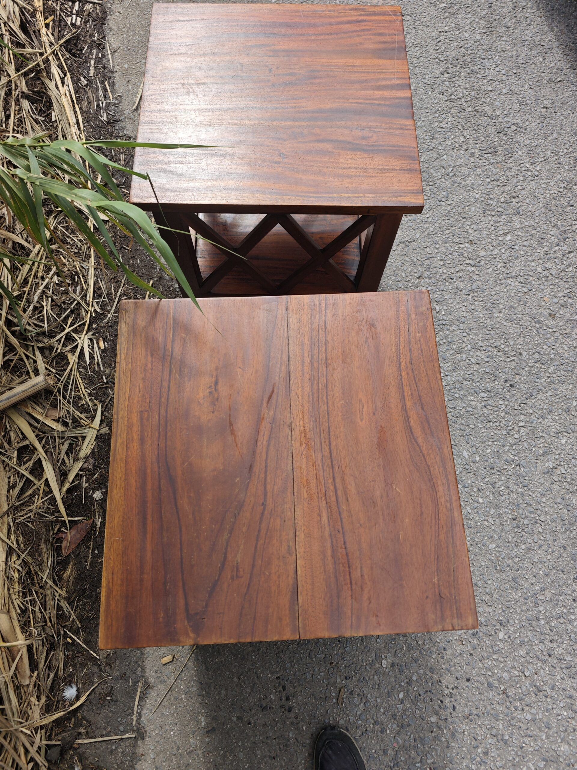 Mesas Auxiliares de Madera de Teka con Diseño en X 5 Mesas Auxiliares de Madera de Teka con Diseño en X - Imagen 5