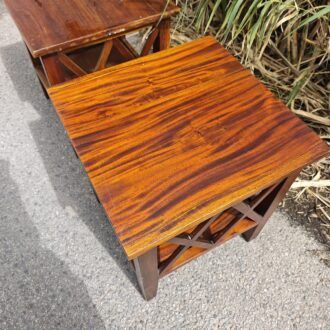 Mesas Auxiliares de Madera de Teka con Diseño en X 10 1000501616