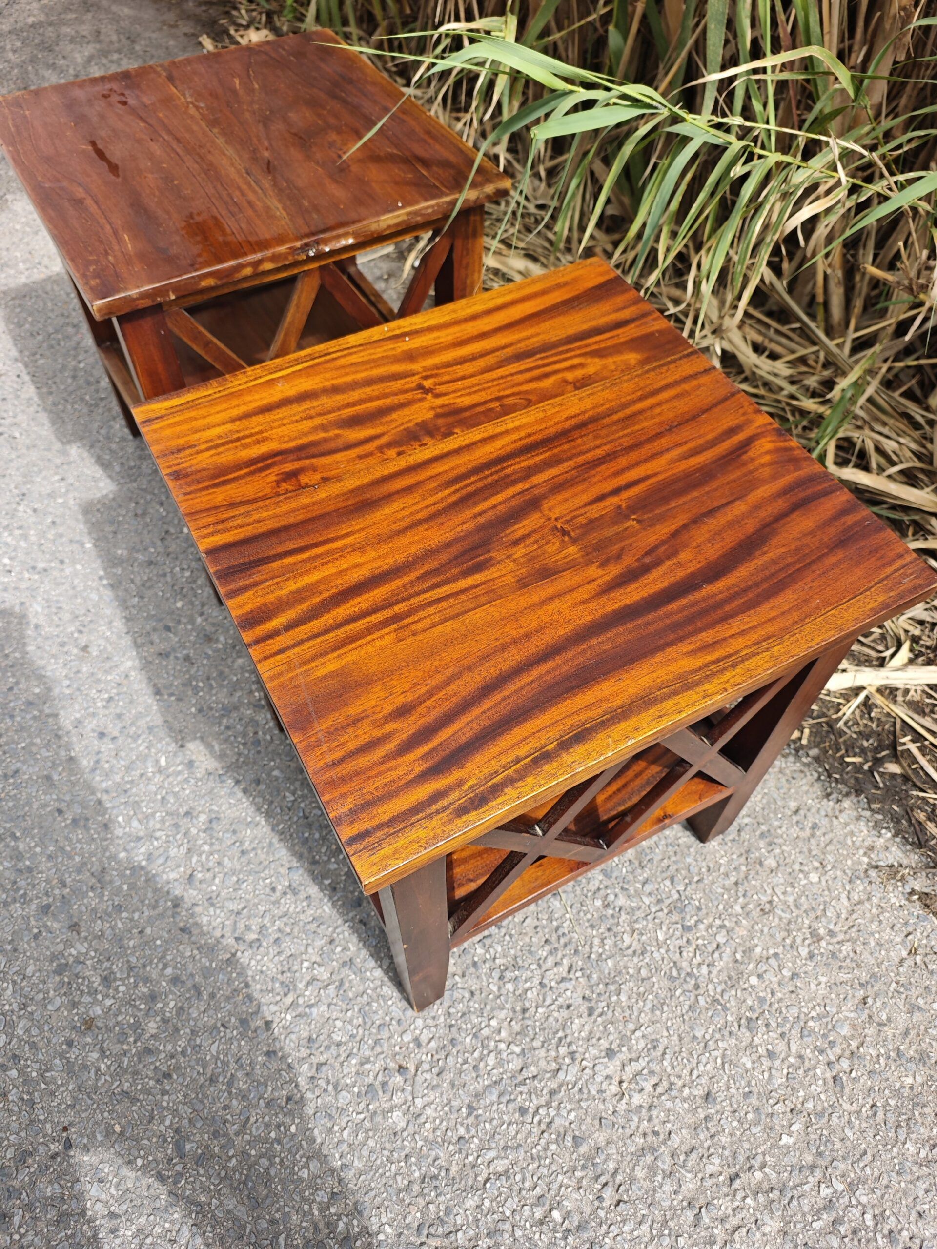 Mesas Auxiliares de Madera de Teka con Diseño en X 4 Mesas Auxiliares de Madera de Teka con Diseño en X - Imagen 4