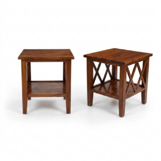 Mesas Auxiliares de Madera de Teka con Diseño en X
