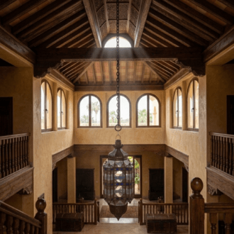 Lámpara Árabe Gigante de Metal Calado y Cristal Azul 11 1000503093