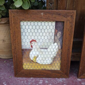 Pareja de Cuadros Rústicos con Malla de Gallinero 8 1000505706