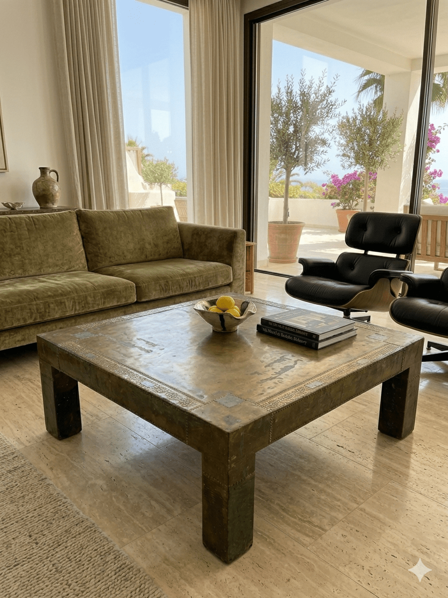 Mesa de Centro Rodolfo Dubarry Años 70 - Latón Firmada 3 Mesa de Centro Rodolfo Dubarry Años 70 - Latón Firmada - Imagen 3