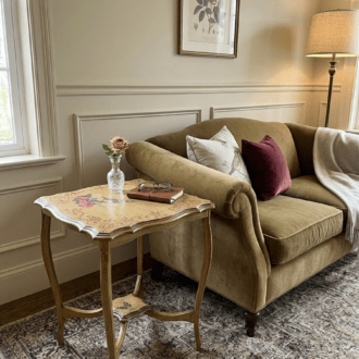 Mesita Auxiliar Vintage Pintada a Mano 8 1000507140