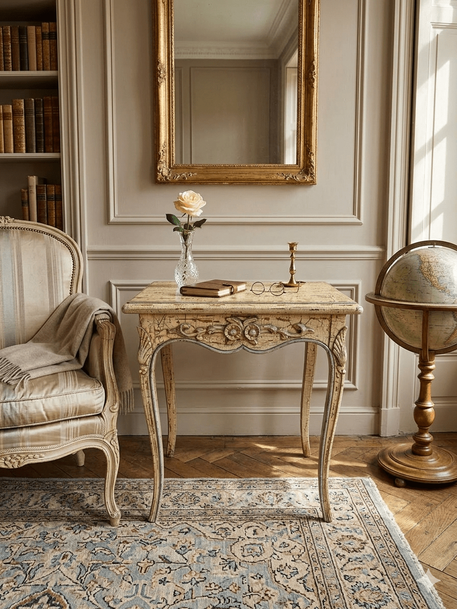 Consola Vintage con Acabado Craquelado 3 Consola Vintage con Acabado Craquelado - Imagen 3