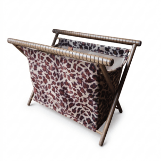 Revistero Vintage Plegable con Estampado de Leopardo