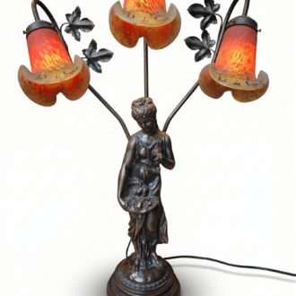 Lámpara Art Nouveau "Ninfa de la Cosecha" - Cristal Art de France