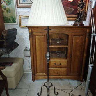 Lámpara de Pie Vintage en Hierro Forjado con Tulipa Plisada 4 1000507384