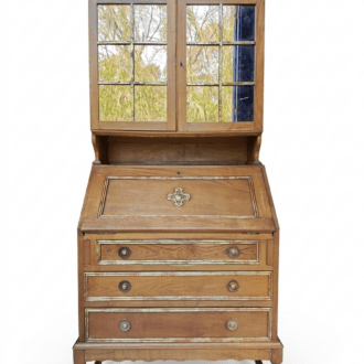 Bureaux-Cabinet Vintage de Madera con Vitrina y Secreter Abatible