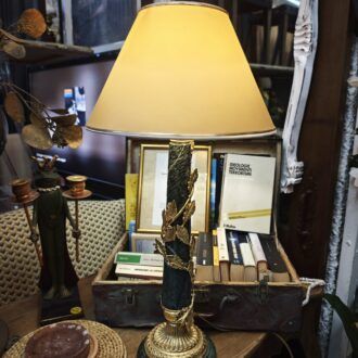 Lámpara de Mesa Vintage Italiana de Mármol Verde y metal - Original de Florencia- L'originale 11 1000507664 1