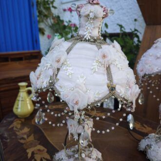 Pareja de Lámparas Vintage Estilo Shabby Chic con Cristales y Rosas 11 1000508020 1