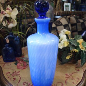 Decantador de Cristal de Murano Azul Opalino con Tapón Esférico - Certificado Made in Italy 8 1000509303 1