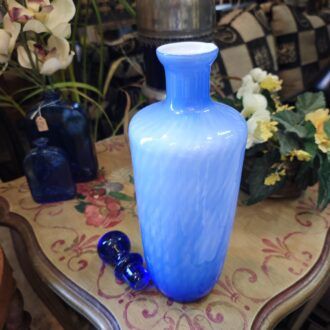 Decantador de Cristal de Murano Azul Opalino con Tapón Esférico - Certificado Made in Italy 9 1000509304