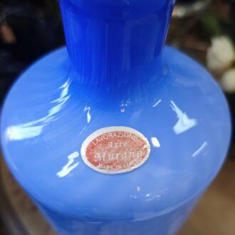 Decantador de Cristal de Murano Azul Opalino con Tapón Esférico - Certificado Made in Italy 7 1000509305