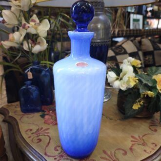 Decantador de Cristal de Murano Azul Opalino con Tapón Esférico - Certificado Made in Italy 6 1000509306