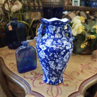 Jarrón de Porcelana Azul y Blanca Estilo Chinoiserie - Borde Rizado y Asas 7 1000509311 1