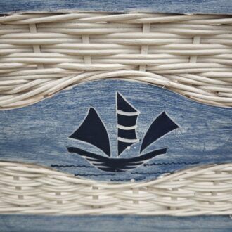Cesta Revistero Vintage Estilo Marinero con Mimbre y Madera 9 1000510605 1