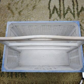 Cesta Revistero Vintage Estilo Marinero con Mimbre y Madera 8 1000510606