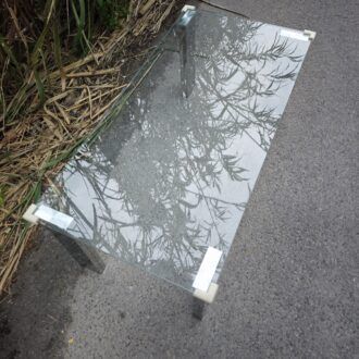 Mesa de Centro Cristal y Cromo Moderna Minimalista 9 1000510835