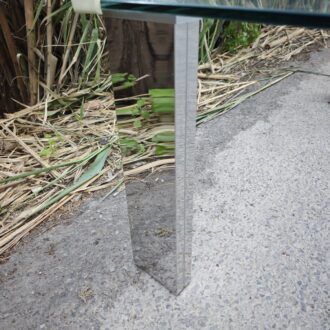 Mesa de Centro Cristal y Cromo Moderna Minimalista 11 1000510836