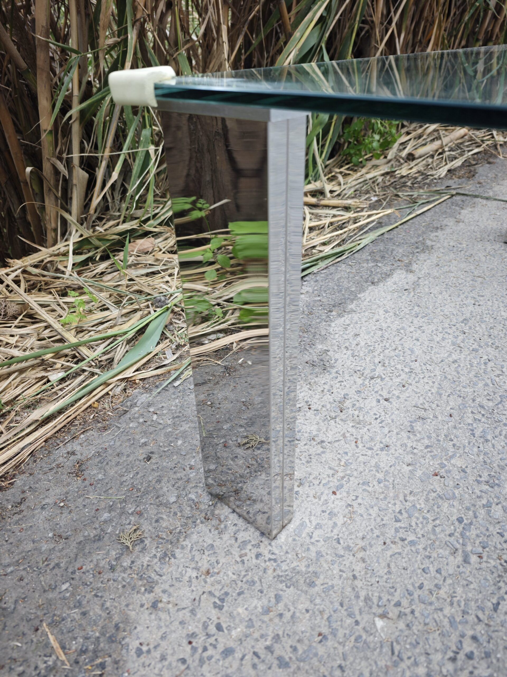 Mesa de Centro Cristal y Cromo Moderna Minimalista 6 Mesa de Centro Cristal y Cromo Moderna Minimalista - Imagen 6