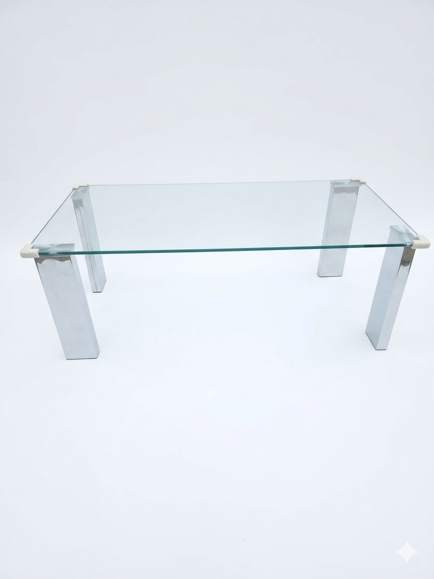 Mesa de Centro Cristal y Cromo Moderna Minimalista 1 Mesa de Centro Cristal y Cromo Moderna Minimalista