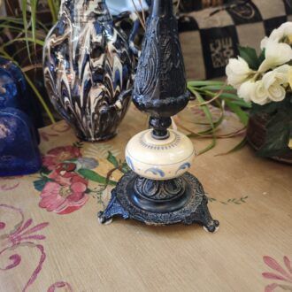 Lámpara de Mesa Vintage de Hierro Forjado y Porcelana Francesa 68cm 10 1000512514