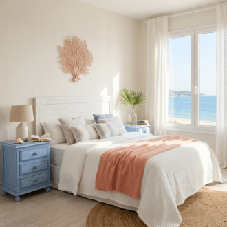 Mesitas de Noche Shabby Chic Madera Azul Pastel 9 1000513889