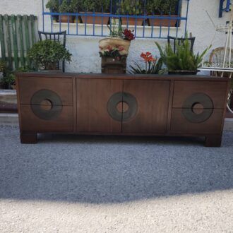 Aparador Buffet Mid-Century Moderno de Nogal Estilo Oriental 10 1000514156