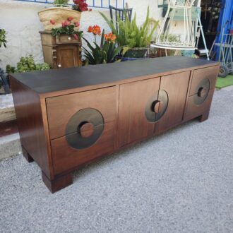 Aparador Buffet Mid-Century Moderno de Nogal Estilo Oriental 17 1000514157 1