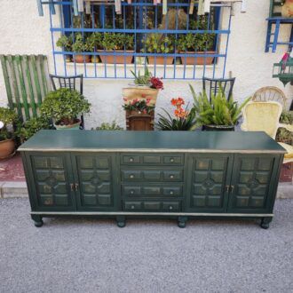 Aparador Castellano vintage verde carruaje 10 1000515233