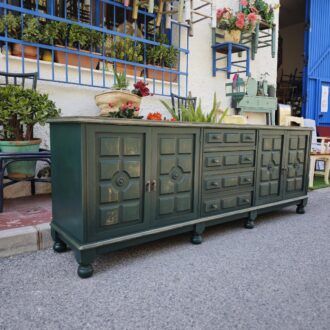 Aparador Castellano vintage verde carruaje 11 1000515234