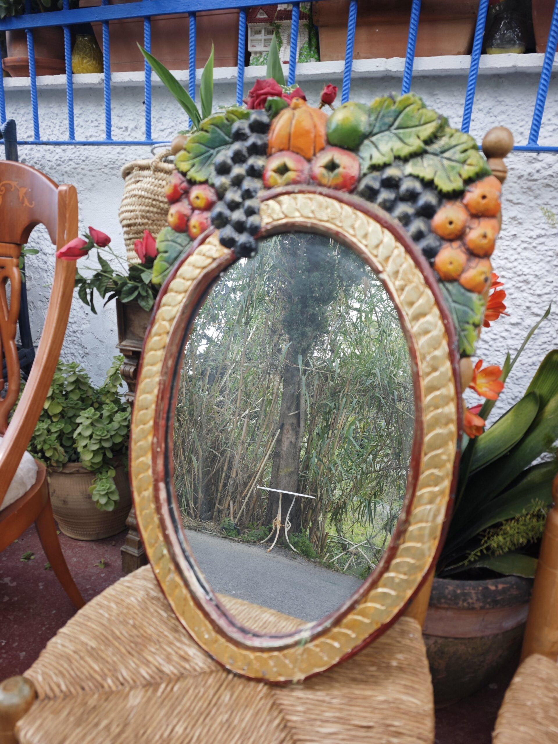 Cornucopia Mirror of Polychrome Fruits6Image Espejo Cornucopia de Frutas Policromadas - Image 6