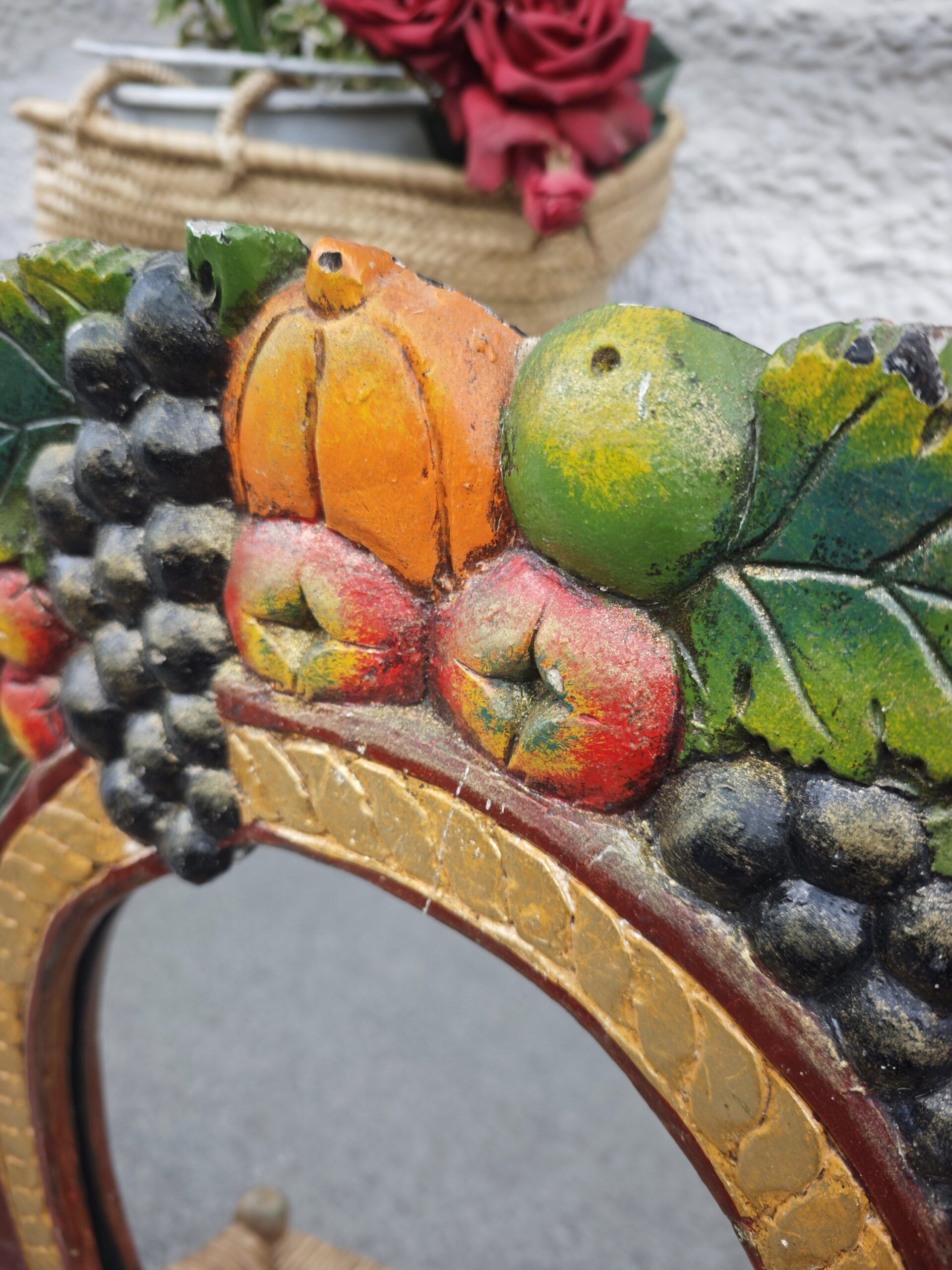 Cornucopia Mirror of Polychrome Fruits5Image Espejo Cornucopia de Frutas Policromadas - Image 5