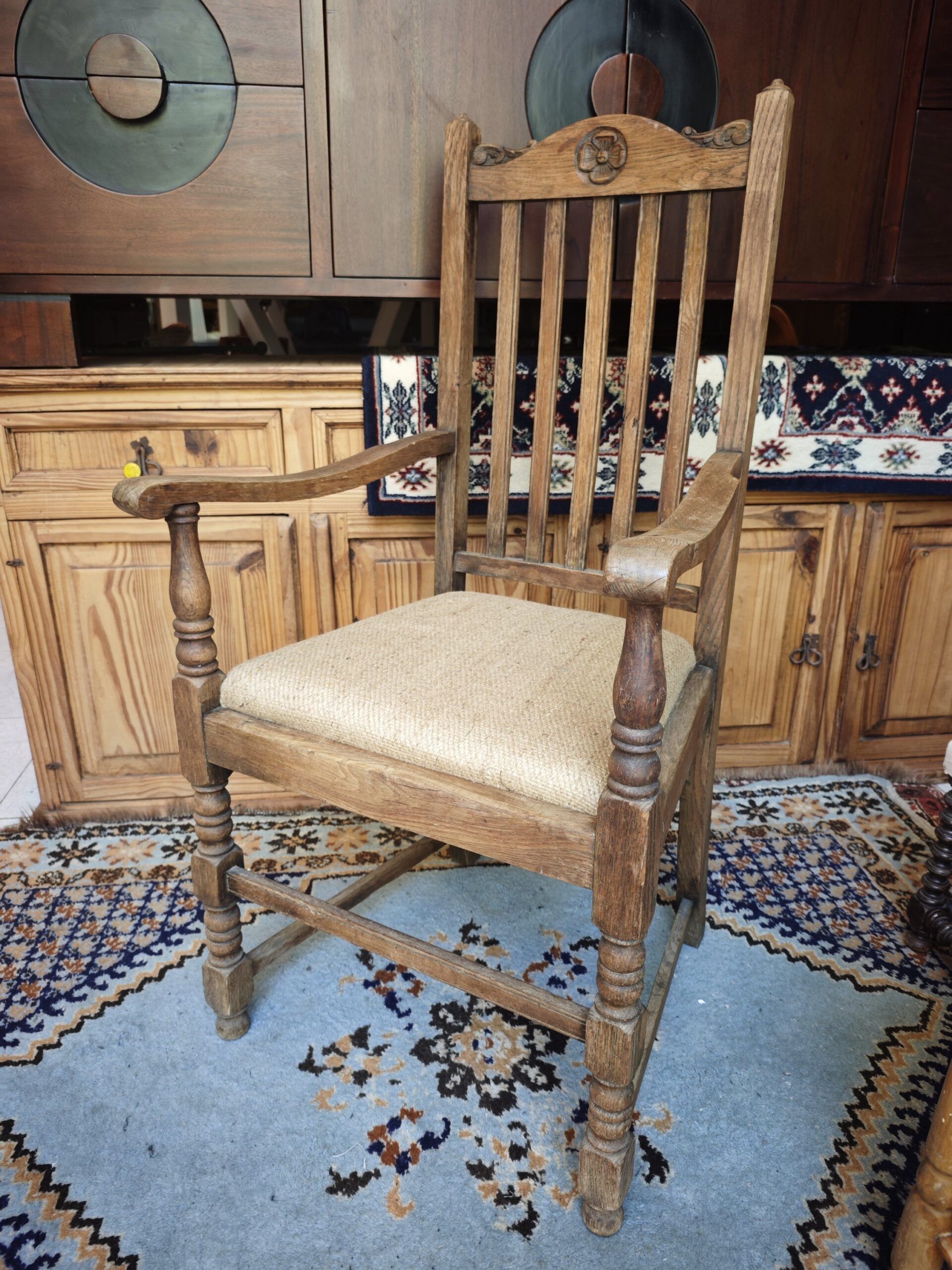 Silla antigua de roble SXX 2 Silla antigua de roble SXX - Imagen 2