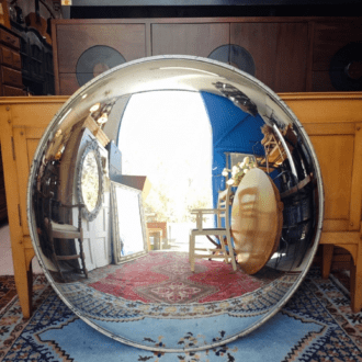 Espejo de Luna Convexa LA Studio – Madera y Metal Patinado (120 cm) 5 1000519086