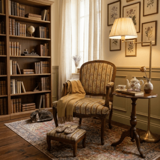 Butaca Estilo Luis XV en Madera Tallada con Tapicería Petit Point 9 1000519191