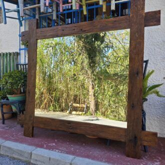Espejo Rústico de Madera Maciza Recuperada - Gran Formato 6 1000519234