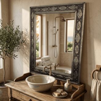 Espejo de Pared en Metal Repujado 9 1000519433