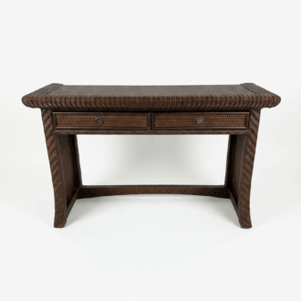 Colonial Style Wicker and Rattan Desk Sideboard