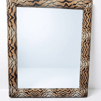 Espejo de Pared "Safari Chic" en Tapicería Animal Print