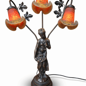 Lámpara Art Nouveau "Ninfa de la Cosecha" - Cristal Art de France