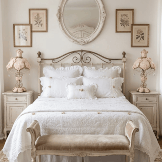 Pareja de Lámparas Vintage Estilo Shabby Chic con Cristales y Rosas 8 Pareja de Lámparas Vintage Estilo Shabby Chic con Cristales y Rosas – foto 3