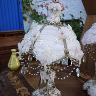 Pareja de Lámparas Vintage Estilo Shabby Chic con Cristales y Rosas 11 Pareja de Lámparas Vintage Estilo Shabby Chic con Cristales y Rosas – foto 6