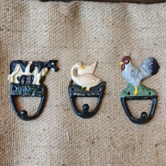 Vintage Style Metal Wall Coat Racks – Farm Figures (Cow, Goose, Rooster) – photo 2