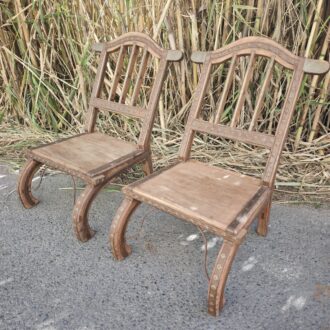 Vintage Anglo-Indian Chairs in Sheesham Wood and Brass Inlays – photo 2