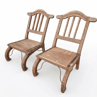 Sillas Anglo-Indias de Época en Madera de Sheesham e Incrustaciones de Latón
